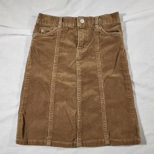 Children's Place Girls Size 5 Tan Long Corduroy Skirt Stretch Waist